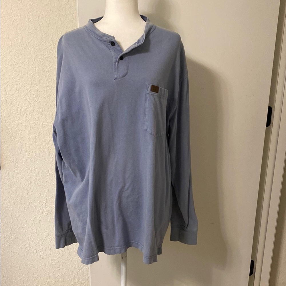Wrangler Blue Long Sleeve Tee Soft Fabric